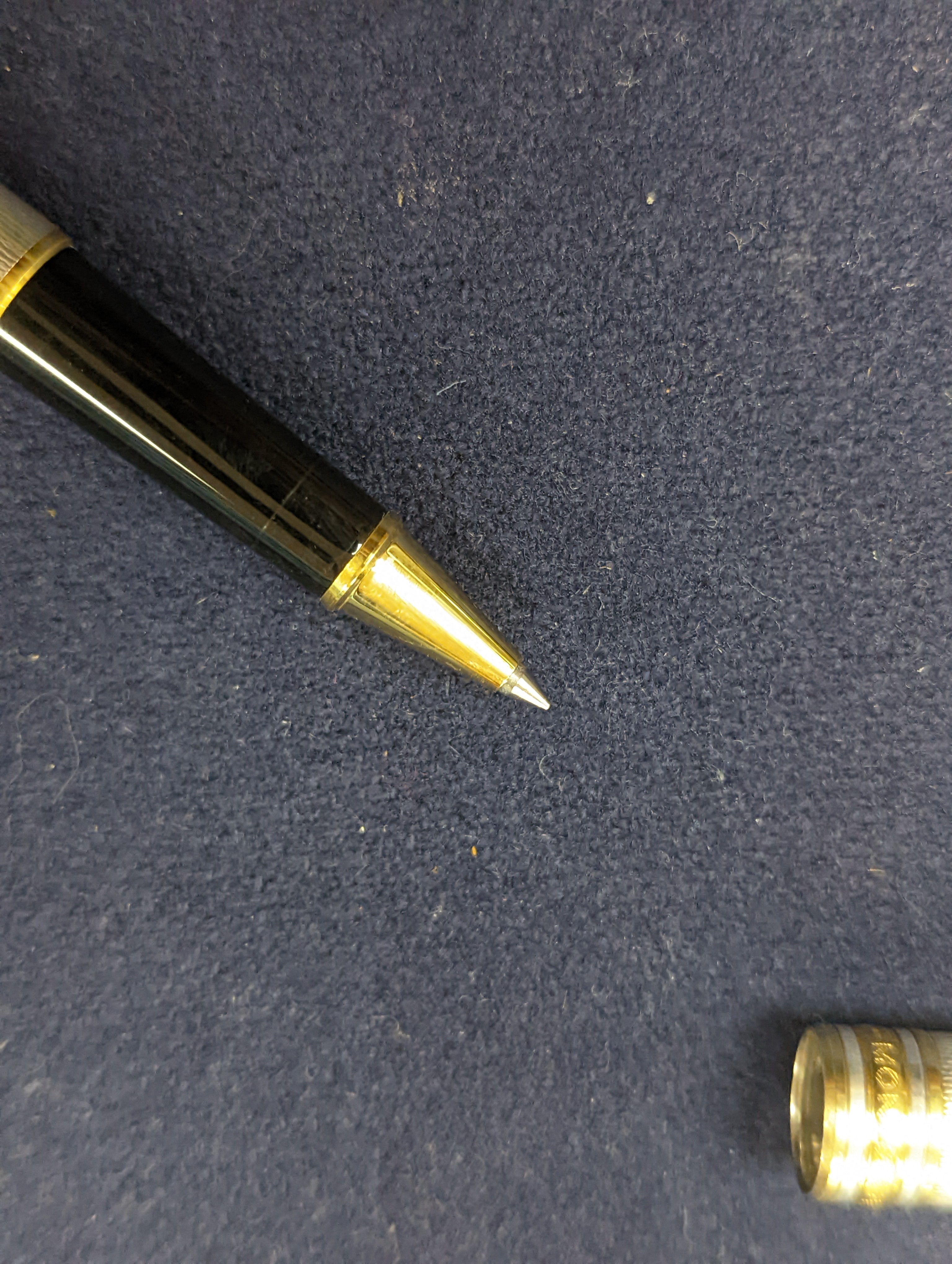 A modern suite of three silver Montblanc Meisterstuck ballpoint pens and pencil